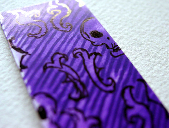 Purple Pattern Bookmark, detail, by Amy Crook