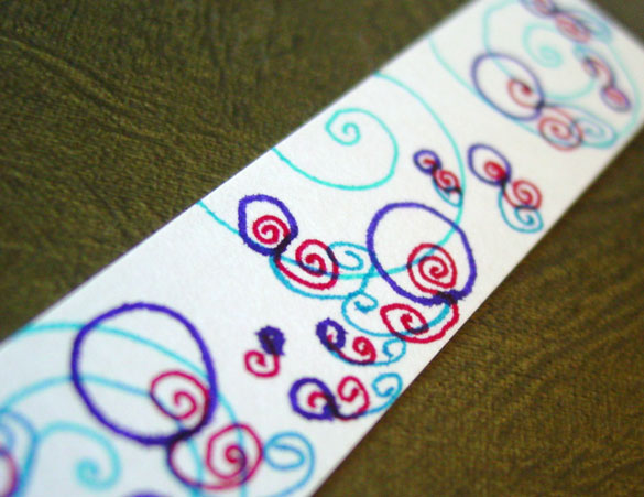 Bubble Queue Bookmark, detail, by Amy Crook