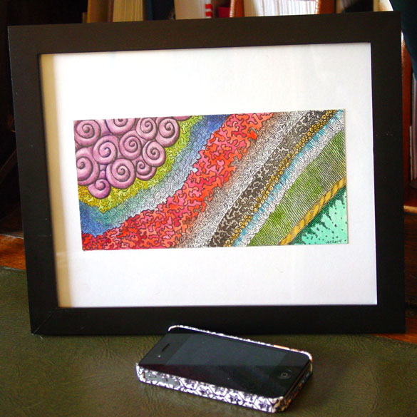 Quilted, framed art by Amy Crook
