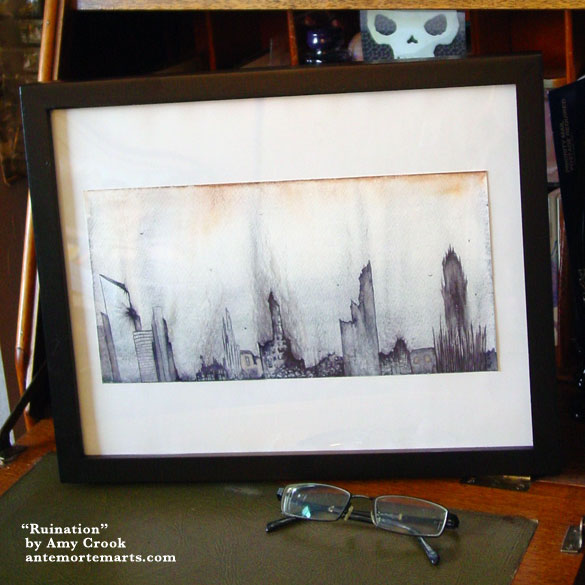 Ruination, framed art by Amy Crook