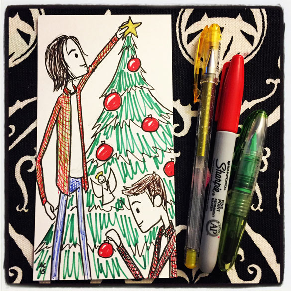 Sam and Dean Winchester at Christmas by Amy Crook
