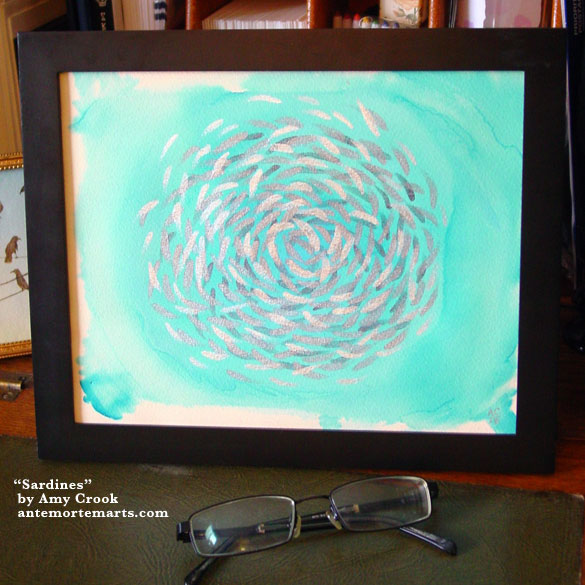 Sardines, framed art by Amy Crook