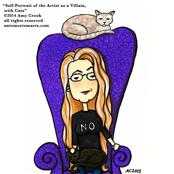 Self-Portrait of the Artist as a Villain, with Cats, by Amy Crook