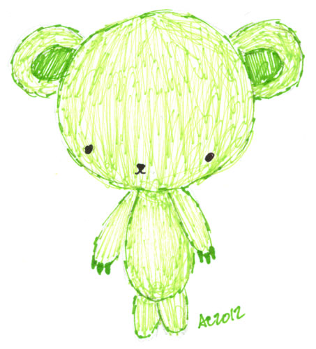 Sharpie Green Bear sketch by Amy Crook
