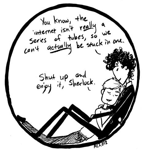 Stuck in the Tubes, a Sherlock comic by Amy Crook