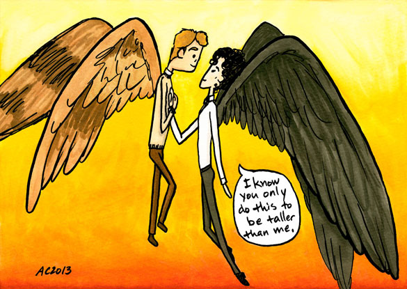 Alternate Universes: Wingfic parody Sherlock comic by Amy Crook