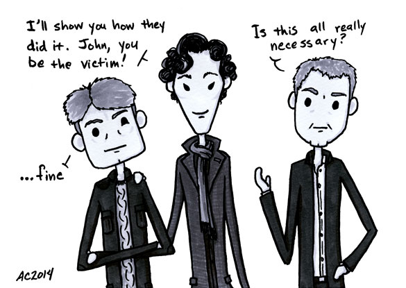 Who's the Boss? a Sherlock comic, panel 1 by Amy Crook