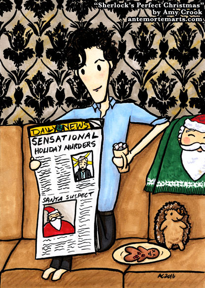 Sherlock's Perfect Christmas, parody art by Amy Crook