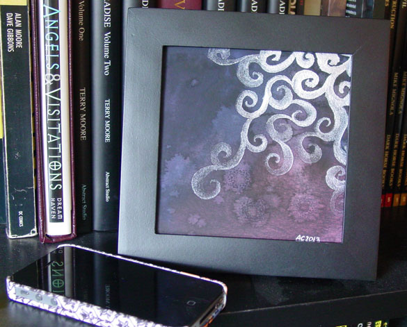 Silver Filigree, framed art by Amy Crook
