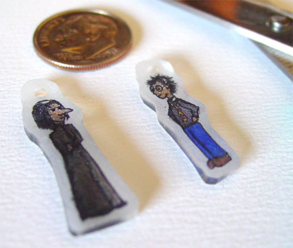 Snape and Harry Shrinky Dinks by Amy Crook