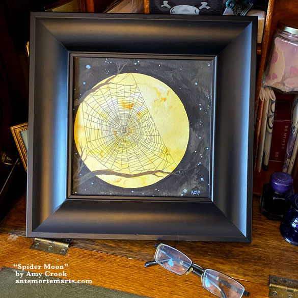 Spider Moon, framed art by Amy Crook