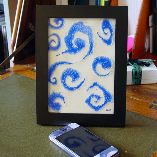 Spiral Lakes, framed art by Amy Crook