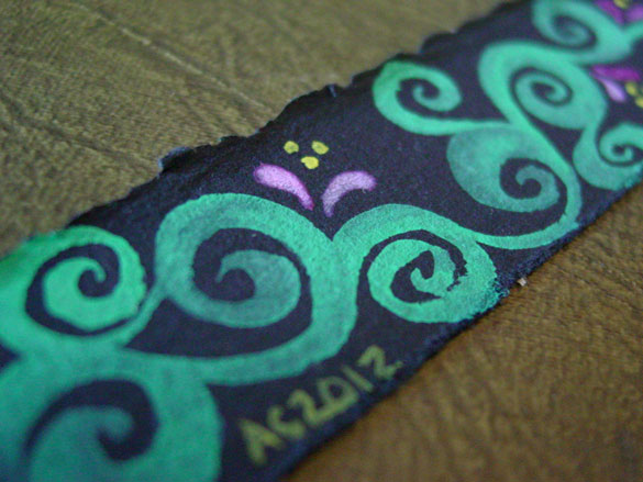 Spiral Vines Bookmark, detail, by Amy Crook