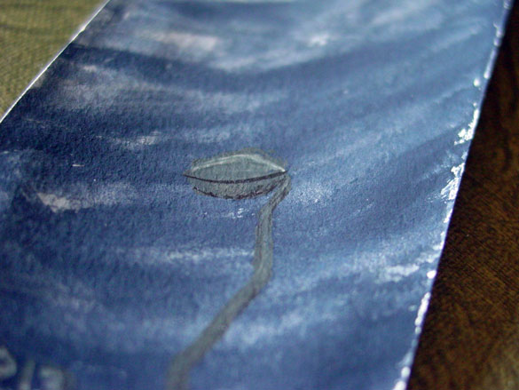 Midnight Sprout bookmark, detail, by Amy Crook