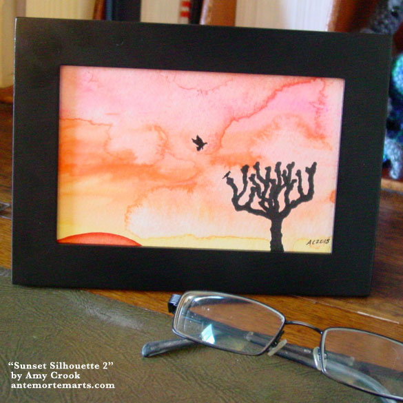 Sunset Silhouette 2, framed art by Amy Crook