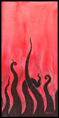 Tentacle Deeps 20, watercolor by Amy Crook