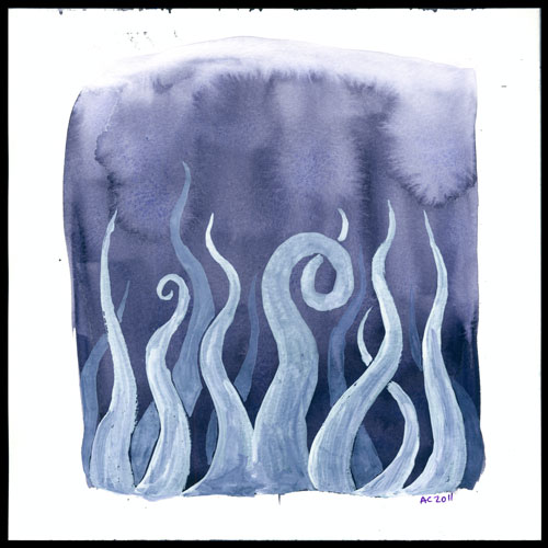 Tentacle Deeps 23 watercolor by Amy Crook