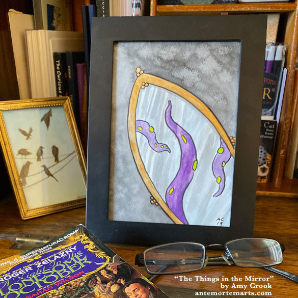 The Things in the Mirror, framed art by Amy Crook
