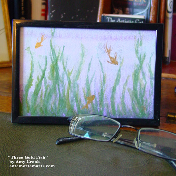Three Gold Fish, framed art by Amy Crook