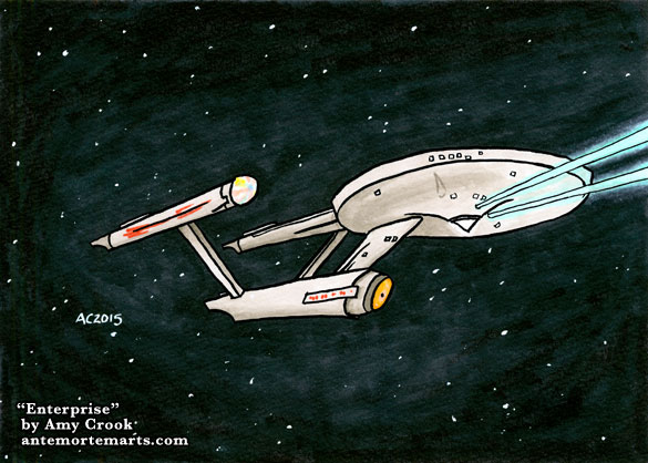 Enterprise, a Star Trek drawing by Amy Crook