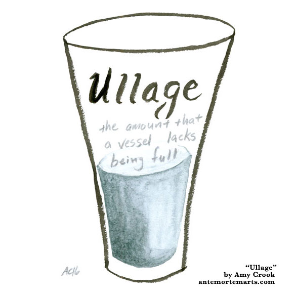 Ullage, word art by Amy Crook