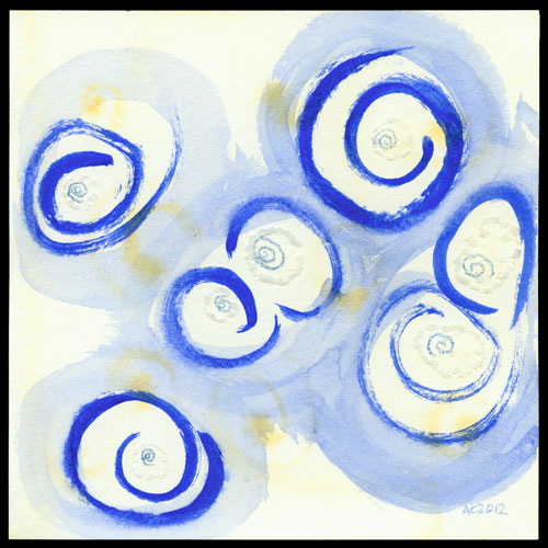 Ultramarine abstract art by Amy Crook