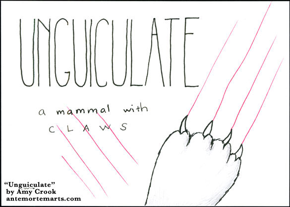 Unguiculate, word art by Amy Crook
