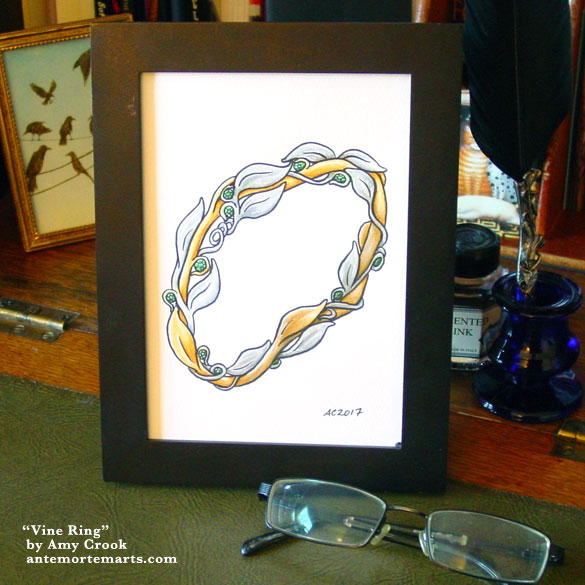 Vine Ring, framed art by Amy Crook