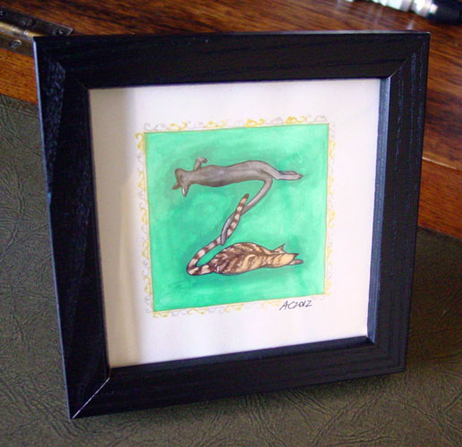 Z is for Zoomorphic, framed art by Amy Crook